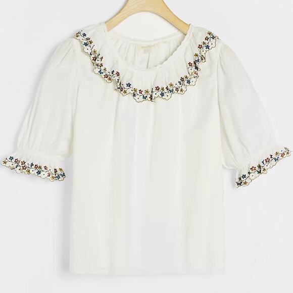 Anthropologie Vita Embroidered Femme Blouse - New - Size 4 - Picture 1 of 3